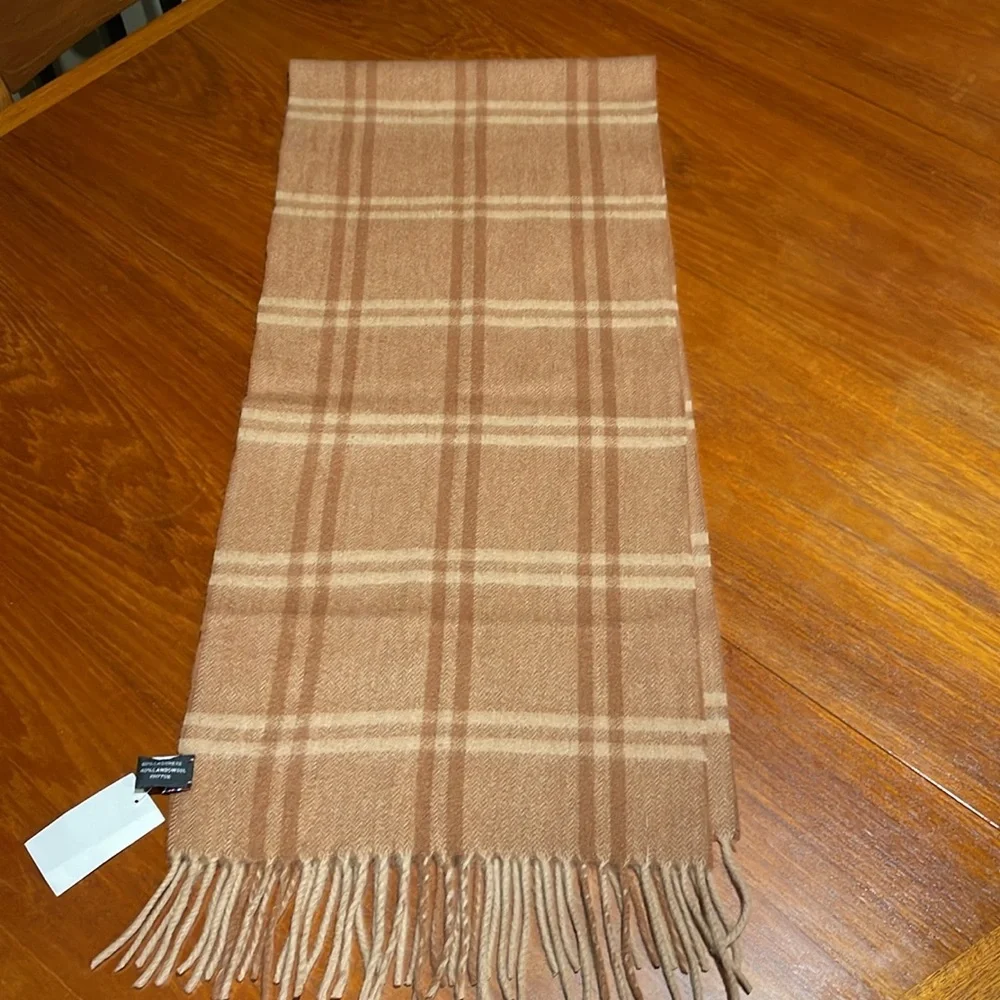 English Laundry cashmere lambswool brown scarf